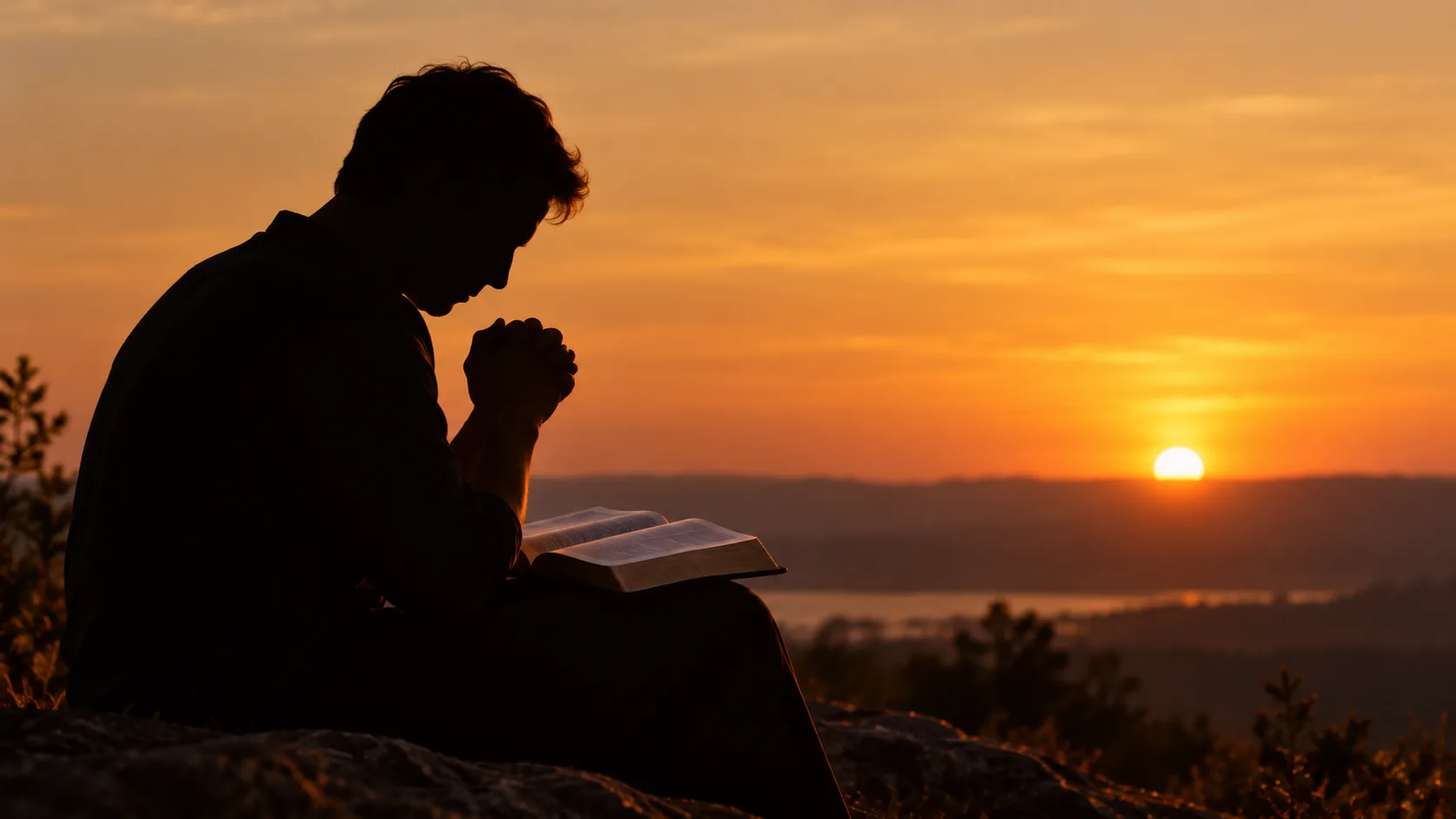 Pessoa realizando leitura orante da Bíblia em ambiente tranquilo, representando a prática da Lectio Divina.